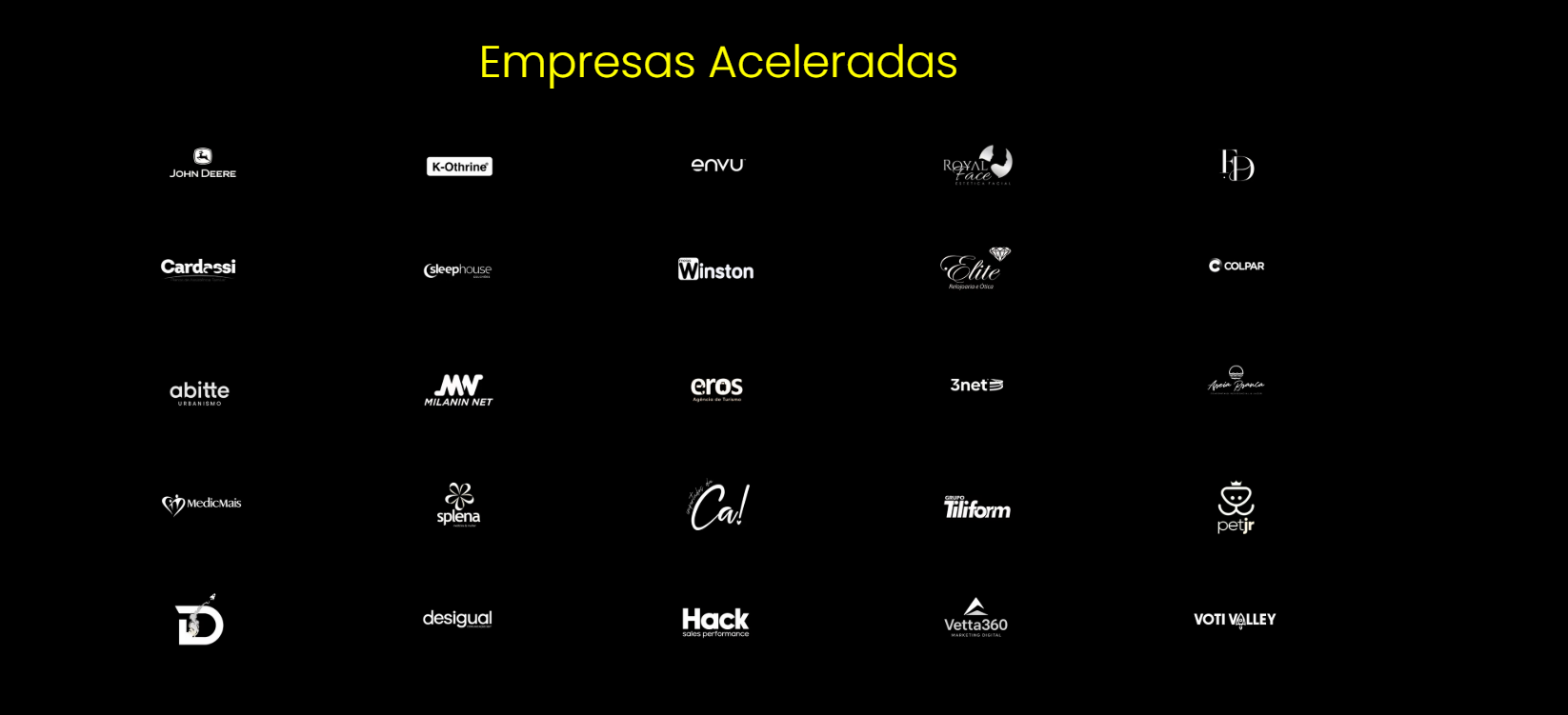 Empresas atendidas por Kauê Galleli, incluindo John Deere, K-Othrine, Envu, MedicMais, Winston, Voti Valley e outras marcas
